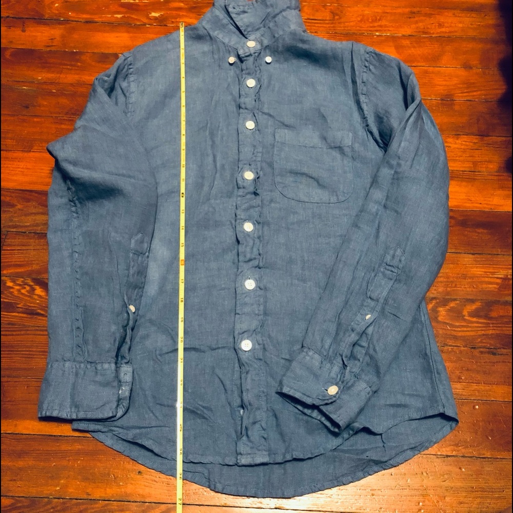 Abercrombie Linen Shirt - Blue - Slim Fit